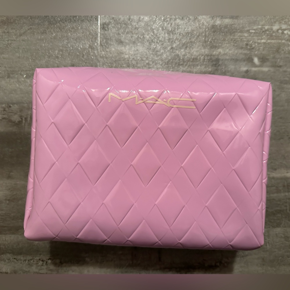 MAC Pink Quilted Cosmetic Bag
